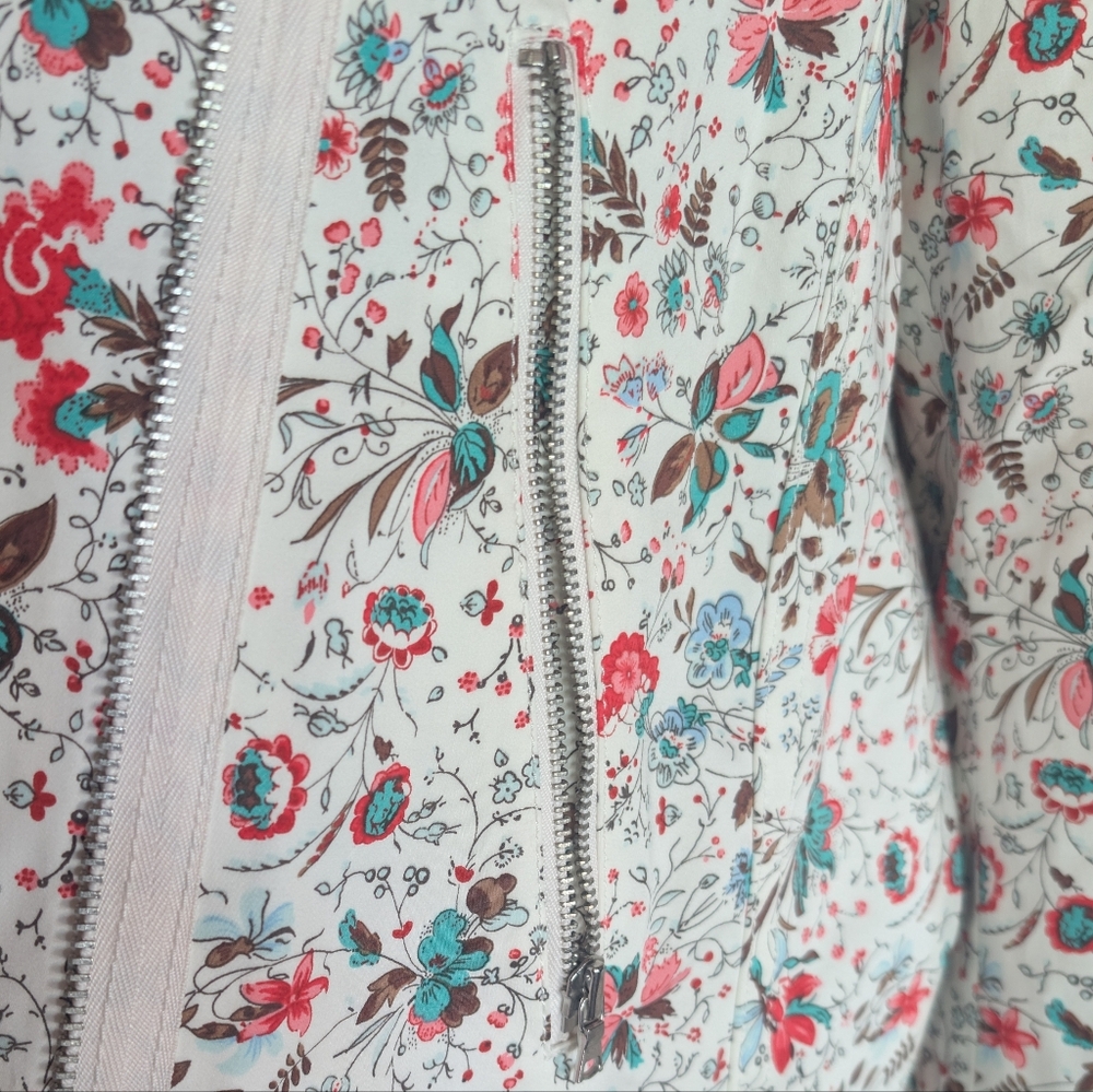 GAP Moto Jacket - Red Floral - Fully Lined - XL - NWOT - Picture 14 of 16
